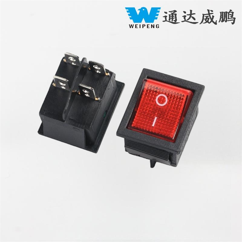 Kcd4 Rocker Switch 30A สี่ขั้วมีไฟ
