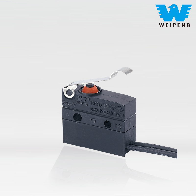 Weipeng 10A Angled Lever Side-Exit IP67 ไมโครสวิตช์กันน้ำแบบปิดผนึก